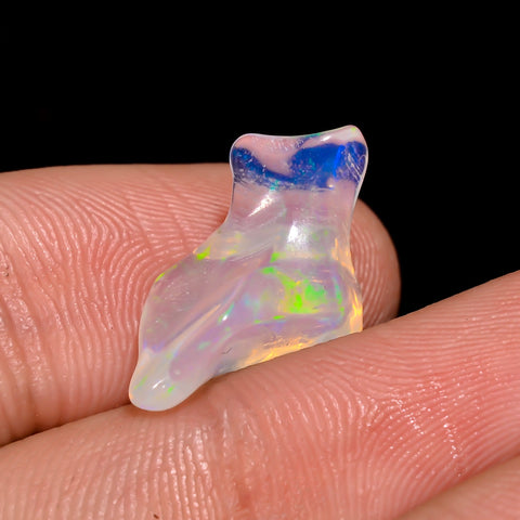 Awesome Top Grade Quality 100% Natural Welo Fire White Ethiopian Opal Rough Loose Gemstone For Making Jewelry 18X8X6 MM 4 Cts. KR06-3 Sunkarton