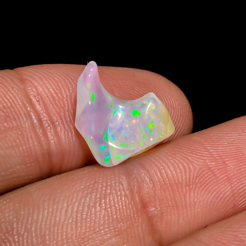 Marvellous Top Grade Quality 100% Natural Welo Fire White Ethiopian Opal Rough Loose Gemstone For Making Jewelry 13X8X7 MM 3 Cts. KR06-40 Sunkarton