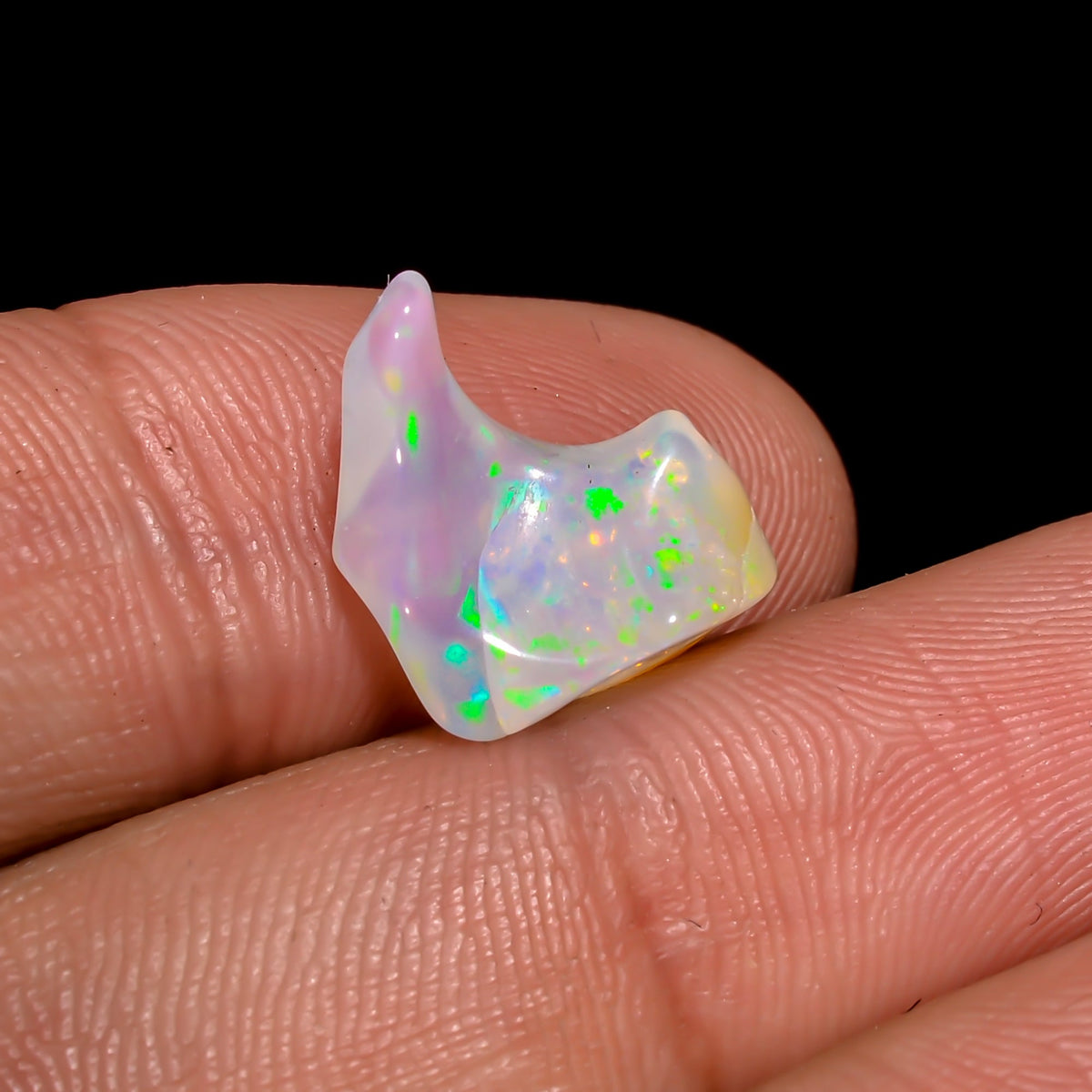 Marvellous Top Grade Quality 100% Natural Welo Fire White Ethiopian Opal Rough Loose Gemstone For Making Jewelry 13X8X7 MM 3 Cts. KR06-40 Sunkarton