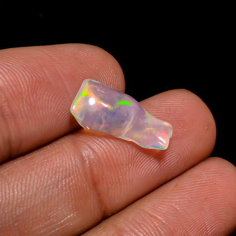 Splendid Top Grade Quality 100% Natural Welo Fire White Ethiopian Opal Rough Loose Gemstone For Making Jewelry 15X6X2 MM 1.5 Cts. KR06-43 Sunkarton