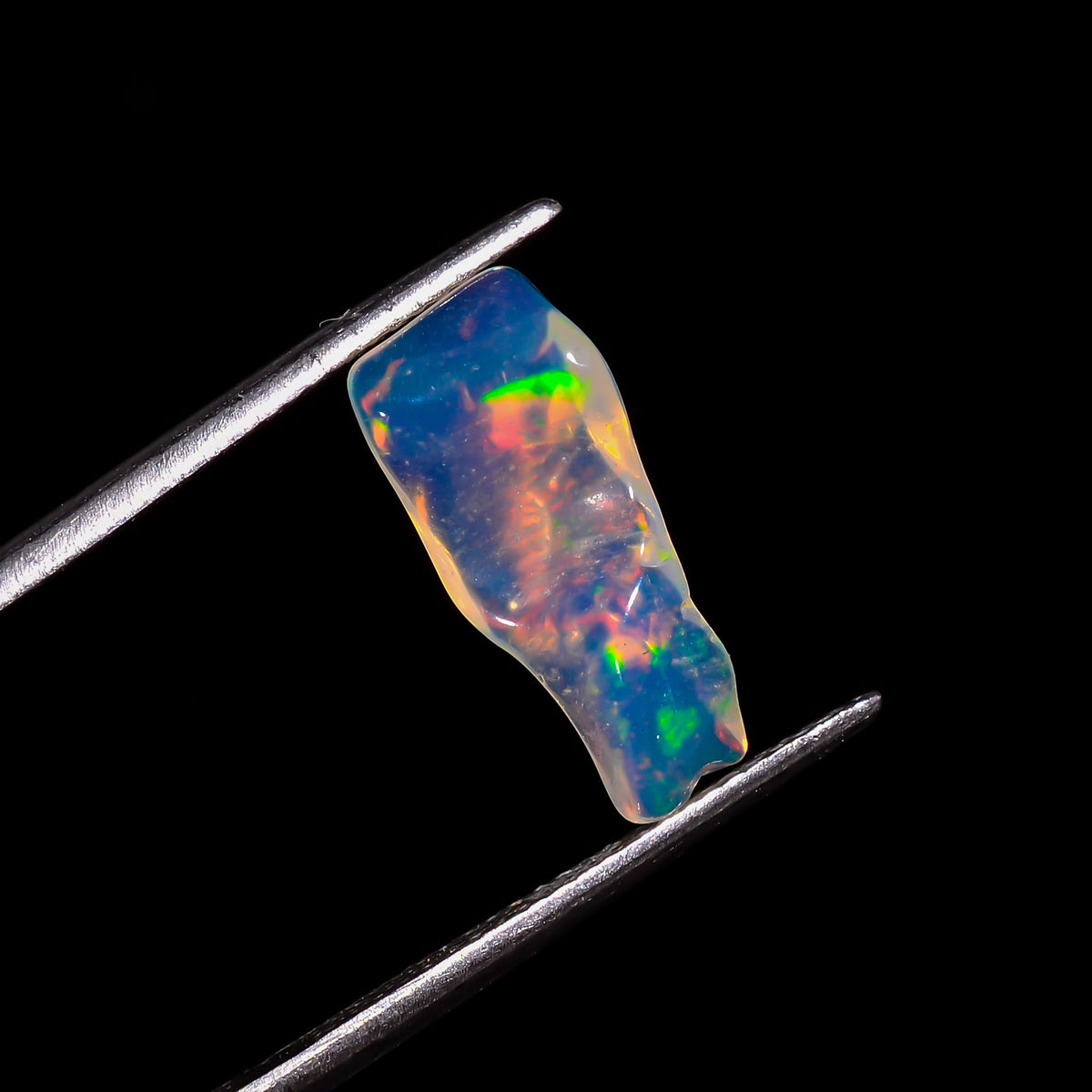 Splendid Top Grade Quality 100% Natural Welo Fire White Ethiopian Opal Rough Loose Gemstone For Making Jewelry 15X6X2 MM 1.5 Cts. KR06-43 Sunkarton