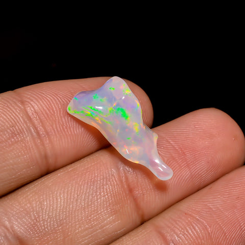 Superb Top Grade Quality 100% Natural Welo Fire White Ethiopian Opal Rough Loose Gemstone For Making Jewelry 20X9X5 MM 5 Cts. KR06-44 Sunkarton