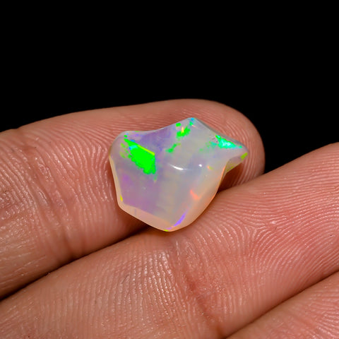 Supreme Top Grade Quality 100% Natural Welo Fire White Ethiopian Opal Rough Loose Gemstone For Making Jewelry 14X9X7 MM 3.5 Cts. KR06-46 Sunkarton