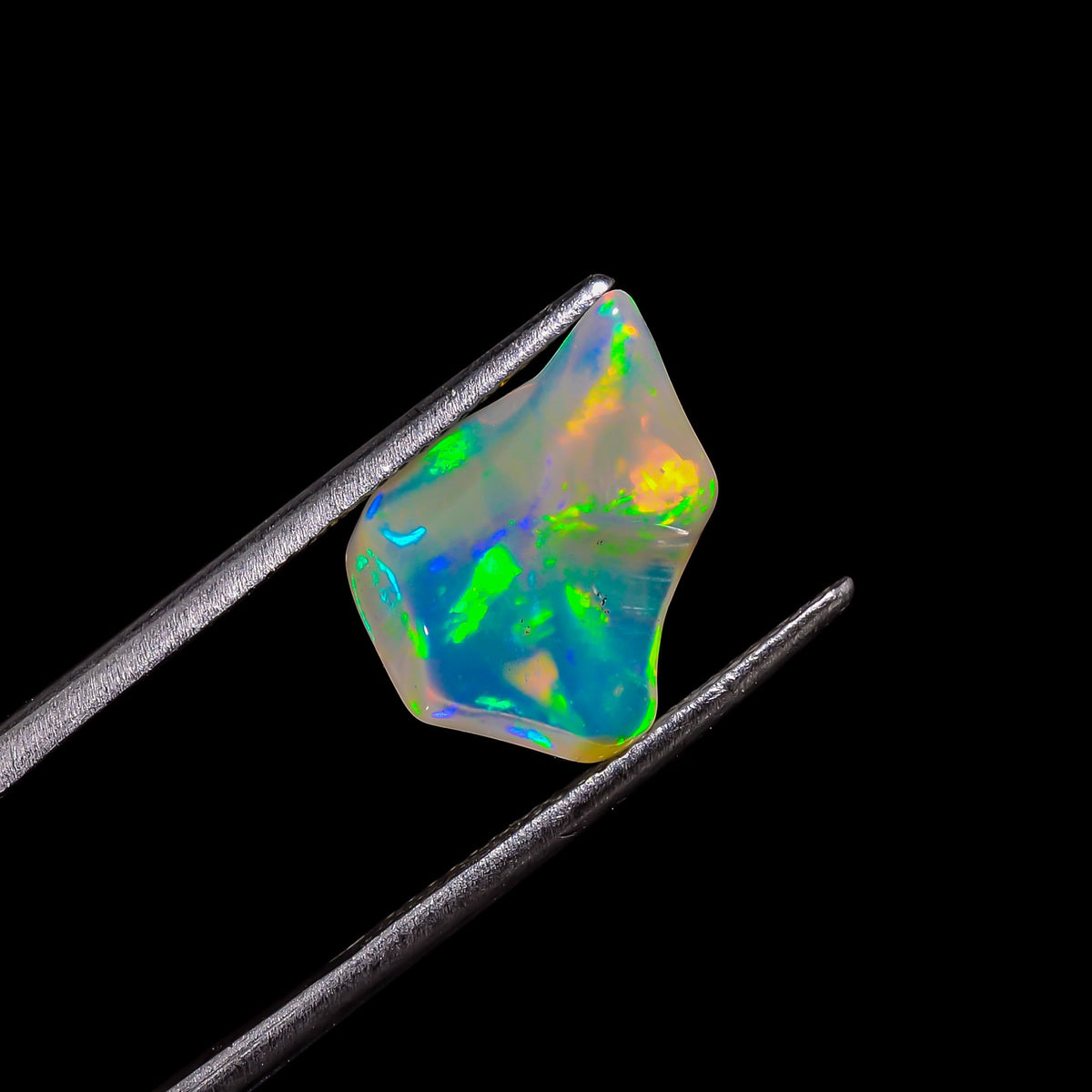 Supreme Top Grade Quality 100% Natural Welo Fire White Ethiopian Opal Rough Loose Gemstone For Making Jewelry 14X9X7 MM 3.5 Cts. KR06-46 Sunkarton