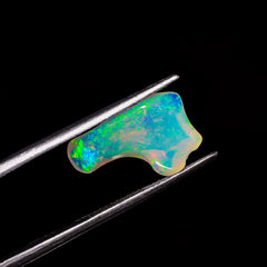 Classic Top Grade Quality 100% Natural Welo Fire White Ethiopian Opal Rough Loose Gemstone For Making Jewelry 16X10X4 MM 3 Cts. KR06-55 Sunkarton