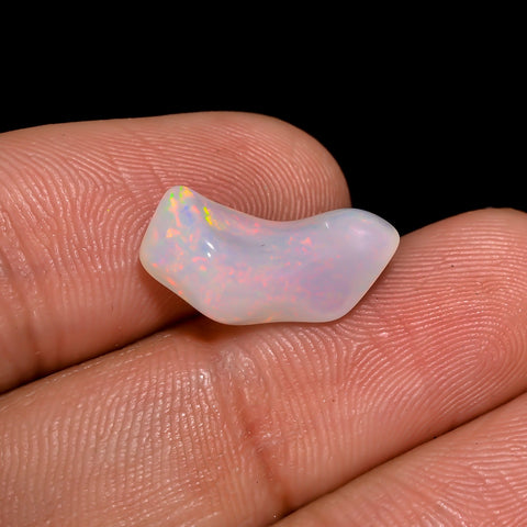Fabulous Top Grade Quality 100% Natural Welo Fire White Ethiopian Opal Rough Loose Gemstone For Making Jewelry 15X7X5 MM 3 Cts. KR06-60 Sunkarton