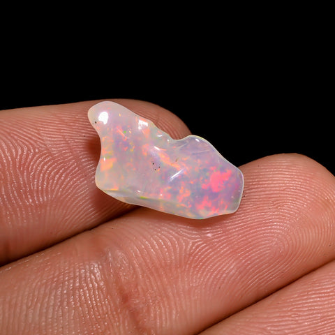 Mind Blowing Top Grade Quality 100% Natural Welo Fire White Ethiopian Opal Rough Loose Gemstone For Making Jewelry 16X8X5 MM 3 Cts. KR06-66 Sunkarton
