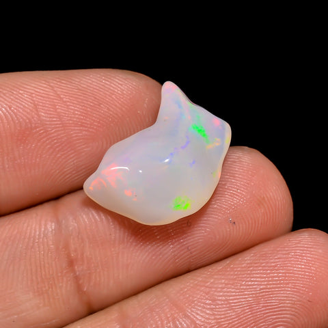 Dazzling Top Grade Quality 100% Natural Welo Fire White Ethiopian Opal Rough Loose Gemstone For Making Jewelry 15X11X7 MM 5.5 Cts. KR06-6 Sunkarton