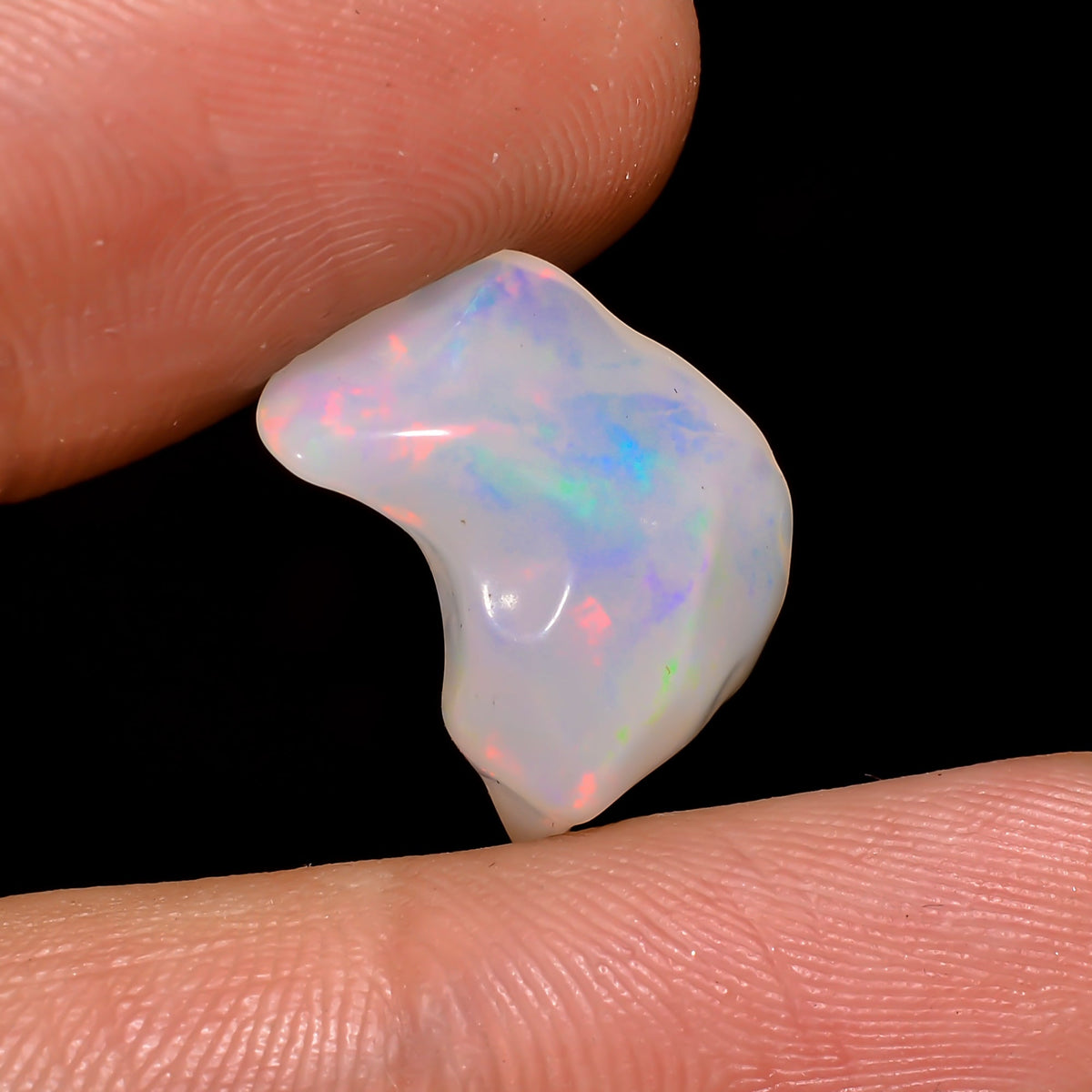 Dazzling Top Grade Quality 100% Natural Welo Fire White Ethiopian Opal Rough Loose Gemstone For Making Jewelry 15X11X7 MM 5.5 Cts. KR06-6 Sunkarton