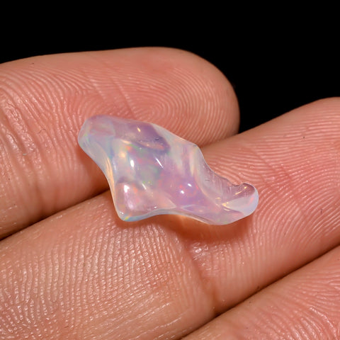 Stunning Top Grade Quality 100% Natural Welo Fire White Ethiopian Opal Rough Loose Gemstone For Making Jewelry 17X9X5 MM 3 Cts. KR06-70 Sunkarton