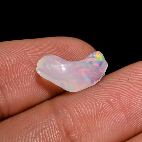 Supreme Top Grade Quality 100% Natural Welo Fire White Ethiopian Opal Rough Loose Gemstone For Making Jewelry 13X6X4 MM 1 Cts. KR06-71 Sunkarton