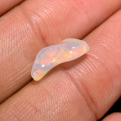 Amazing Top Grade Quality 100% Natural Welo Fire White Ethiopian Opal Rough Loose Gemstone For Making Jewelry 12X7X4 MM 1.5 Cts. KR06-76 Sunkarton