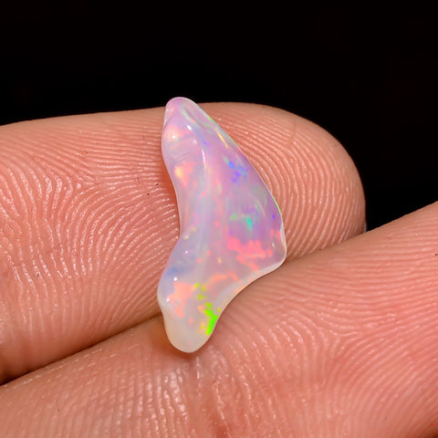 Beautiful Top Grade Quality 100% Natural Welo Fire White Ethiopian Opal Rough Loose Gemstone For Making Jewelry 14X8X3 MM 1.5 Cts. KR06-79 Sunkarton