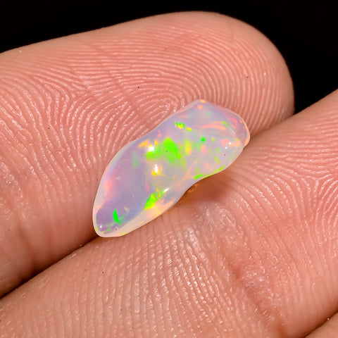 Fabulous Top Grade Quality 100% Natural Welo Fire White Ethiopian Opal Rough Loose Gemstone For Making Jewelry 11X8X4 MM 1 Cts. KR06-85 Sunkarton