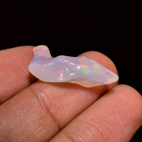 Gorgeous Top Grade Quality 100% Natural Welo Fire White Ethiopian Opal Rough Loose Gemstone For Making Jewelry 24X12X6 MM 5.5 Cts. KR06-87 Sunkarton
