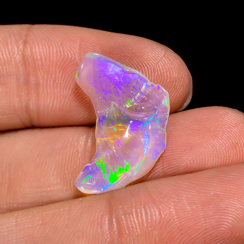 Exclusive Top Grade Quality 100% Natural Welo Fire White Ethiopian Opal Rough Loose Gemstone For Making Jewelry 20X10X3 MM 3.5 Cts. KR06-8 Sunkarton