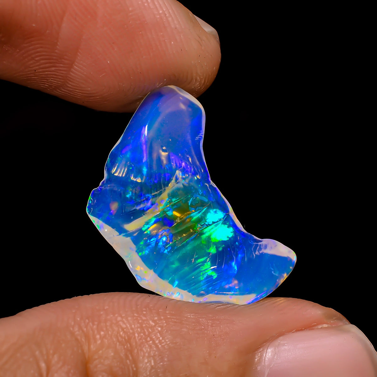 Exclusive Top Grade Quality 100% Natural Welo Fire White Ethiopian Opal Rough Loose Gemstone For Making Jewelry 20X10X3 MM 3.5 Cts. KR06-8 Sunkarton