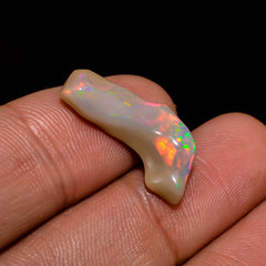 Stunning Top Grade Quality 100% Natural Welo Fire White Ethiopian Opal Rough Loose Gemstone For Making Jewelry 21X7X4 MM 3 Cts. KR06-95 Sunkarton