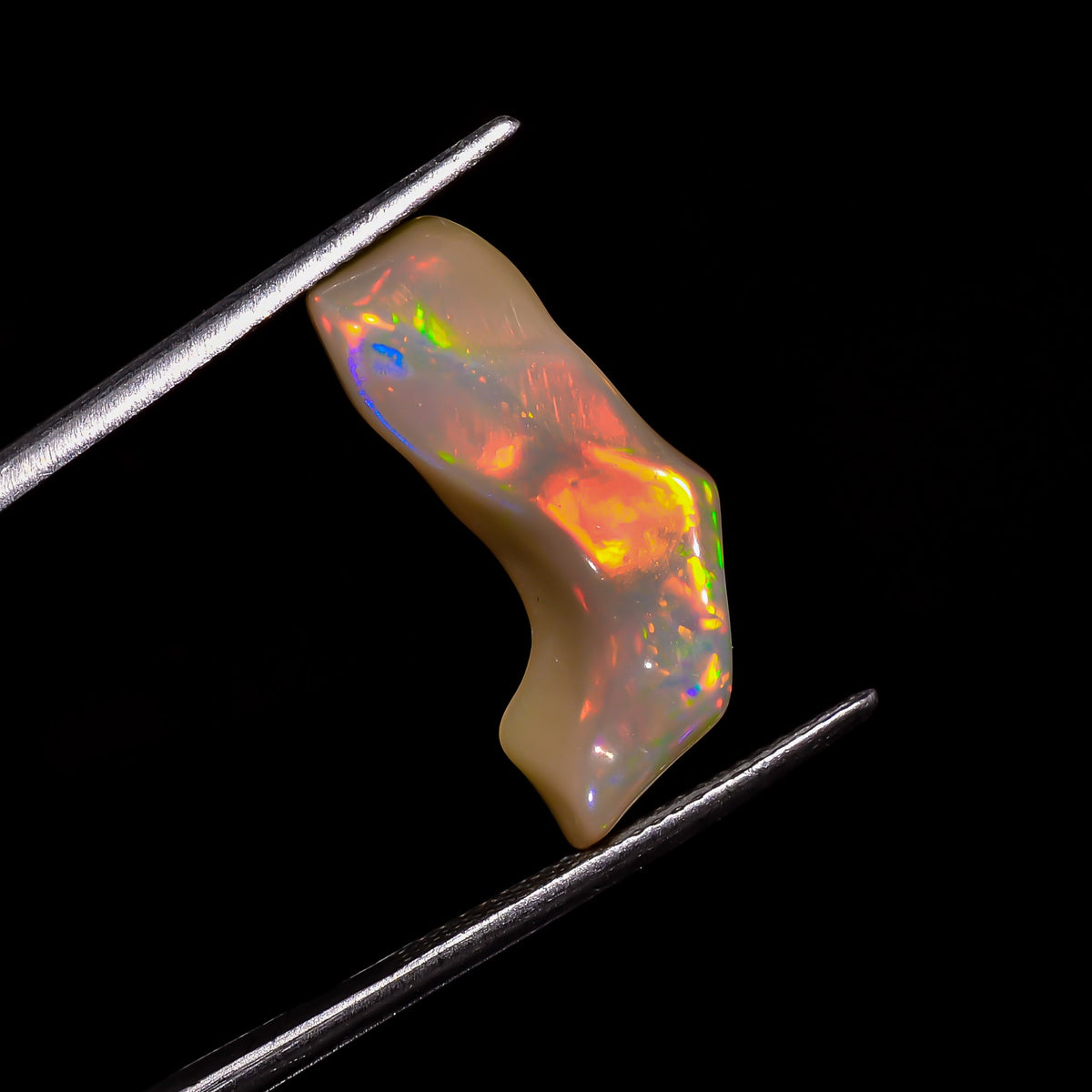 Stunning Top Grade Quality 100% Natural Welo Fire White Ethiopian Opal Rough Loose Gemstone For Making Jewelry 21X7X4 MM 3 Cts. KR06-95 Sunkarton