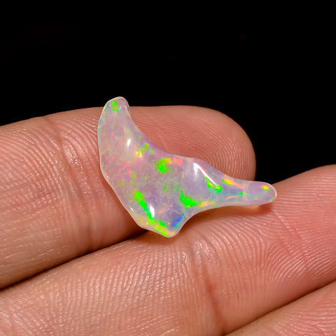 Elegant Top Grade Quality 100% Natural Welo Fire White Ethiopian Opal Rough Loose Gemstone For Making Jewelry 20X8X3 MM 2.5 Cts. KR06-9 Sunkarton