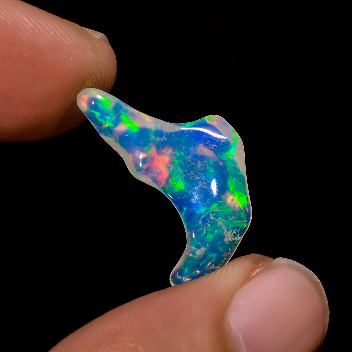 Elegant Top Grade Quality 100% Natural Welo Fire White Ethiopian Opal Rough Loose Gemstone For Making Jewelry 20X8X3 MM 2.5 Cts. KR06-9 Sunkarton