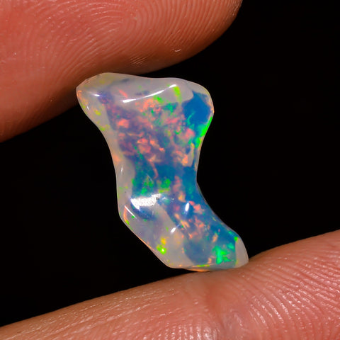 Fabulous Top Grade Quality 100% Natural Welo Fire White Ethiopian Opal Polished Rough Gemstone For Making Jewelry 14X9X5 MM 3 Cts. KR07-10 Sunkarton