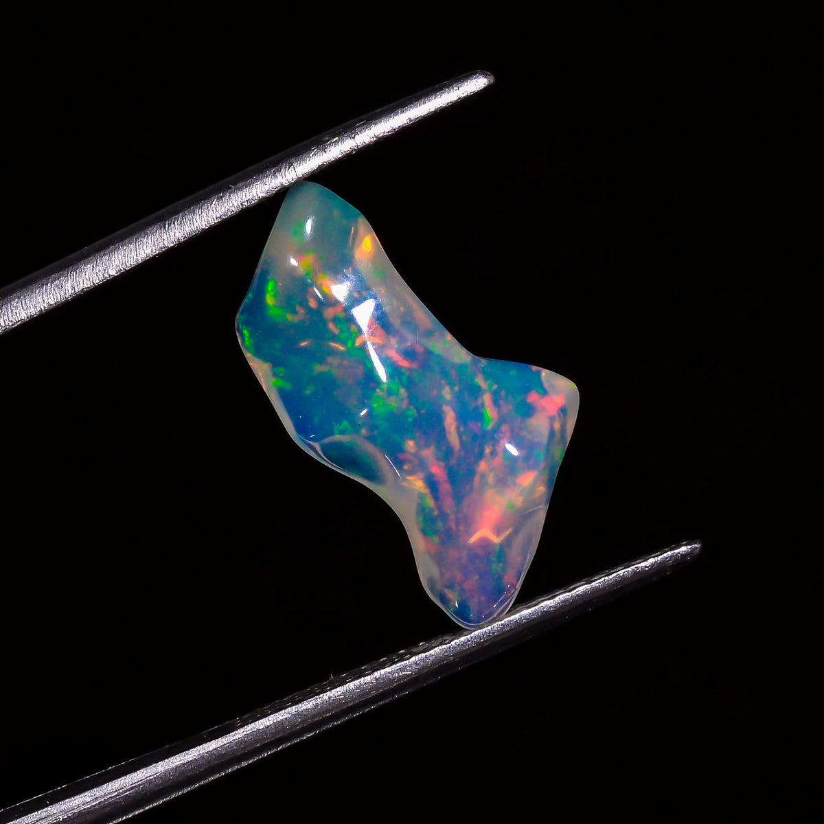 Fabulous Top Grade Quality 100% Natural Welo Fire White Ethiopian Opal Polished Rough Gemstone For Making Jewelry 14X9X5 MM 3 Cts. KR07-10 Sunkarton
