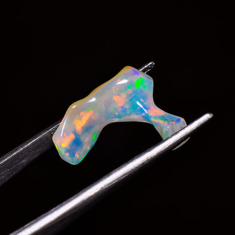 Incredible Top Grade Quality 100% Natural Welo Fire White Ethiopian Opal Polished Rough Gemstone For Making Jewelry 19X13X5 MM 4 Cts KR07-14 Sunkarton