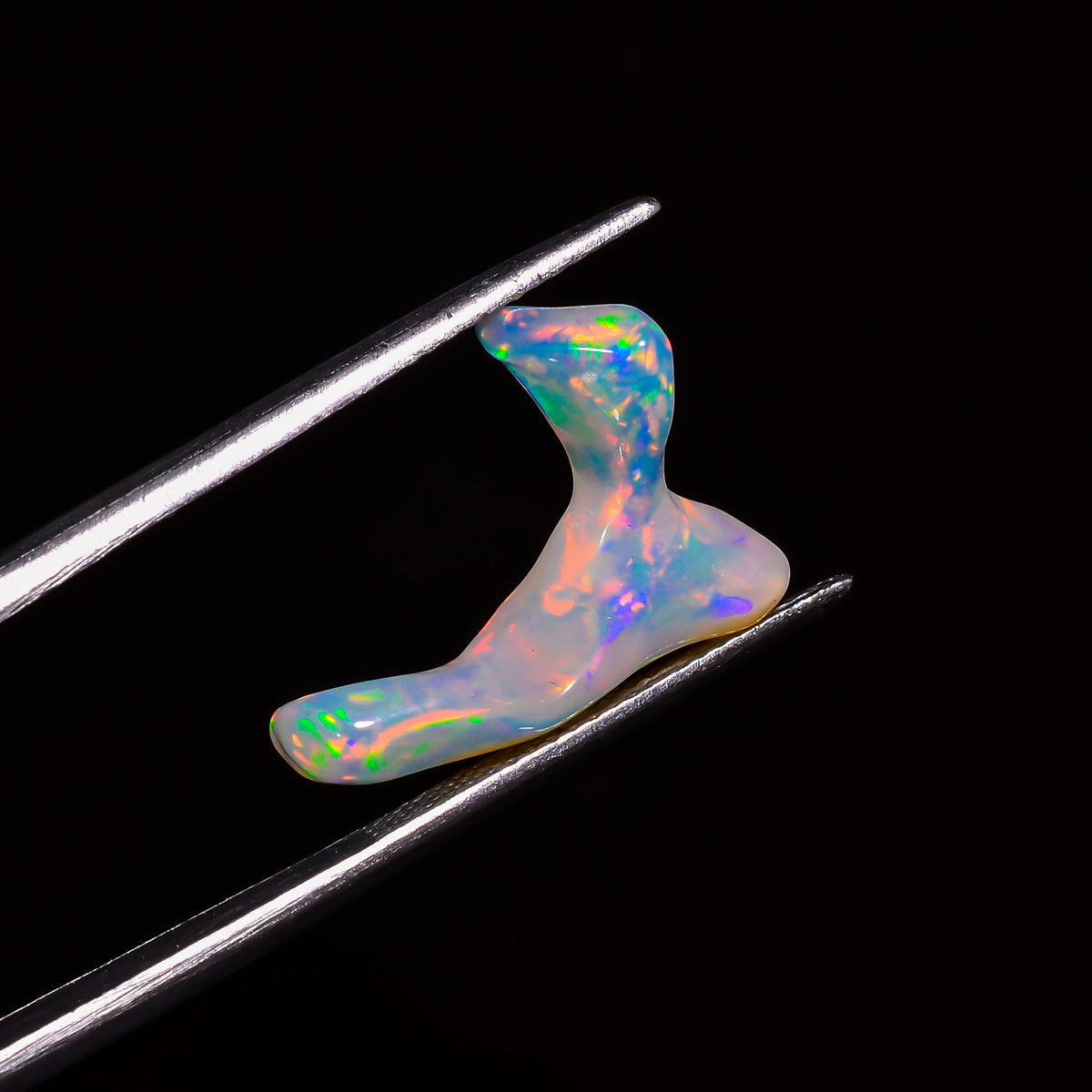 Incredible Top Grade Quality 100% Natural Welo Fire White Ethiopian Opal Polished Rough Gemstone For Making Jewelry 19X13X5 MM 4 Cts KR07-14 Sunkarton