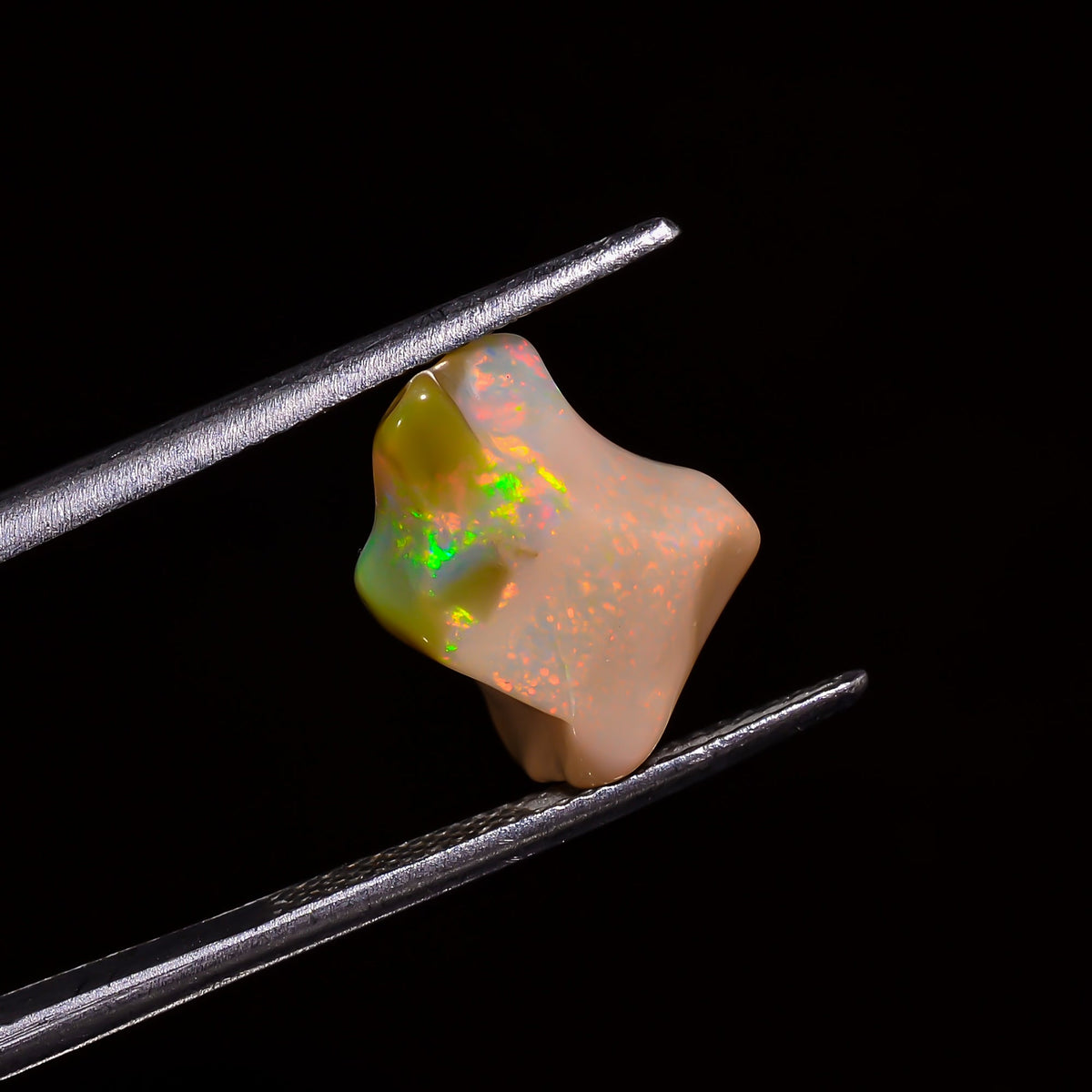 Mind Blowing Top Grade Quality 100% Natural Welo Fire White Ethiopian Opal Polished Rough Gemstone For Making Jewelry 13X9X8MM 4 Cts KR07-16 Sunkarton