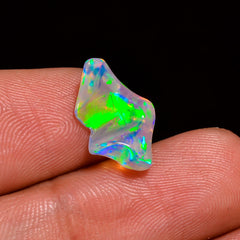 Splendid Top Grade Quality 100% Natural Welo Fire White Ethiopian Opal Polished Rough Gemstone For Making Jewelry 14X9X5 MM 2.5 Cts. KR07-18 Sunkarton