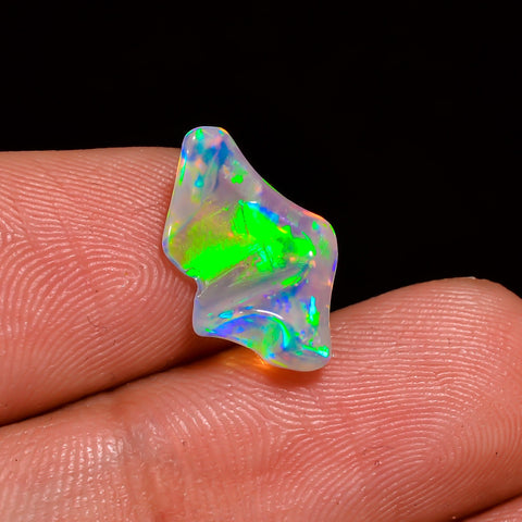 Splendid Top Grade Quality 100% Natural Welo Fire White Ethiopian Opal Polished Rough Gemstone For Making Jewelry 14X9X5 MM 2.5 Cts. KR07-18 Sunkarton