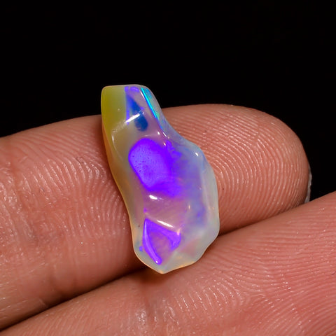 Stunning Top Grade Quality 100% Natural Welo Fire White Ethiopian Opal Polished Rough Gemstone For Making Jewelry 16X8X5 MM 3 Cts. KR07-20 Sunkarton