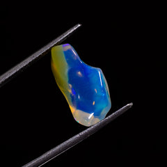 Stunning Top Grade Quality 100% Natural Welo Fire White Ethiopian Opal Polished Rough Gemstone For Making Jewelry 16X8X5 MM 3 Cts. KR07-20 Sunkarton