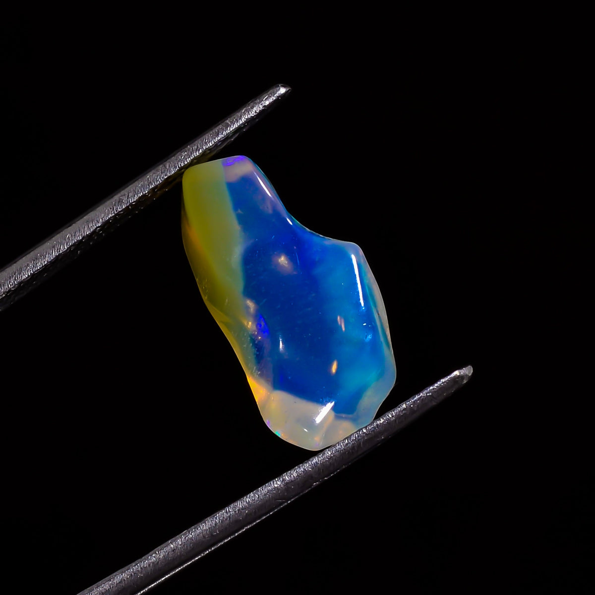 Stunning Top Grade Quality 100% Natural Welo Fire White Ethiopian Opal Polished Rough Gemstone For Making Jewelry 16X8X5 MM 3 Cts. KR07-20 Sunkarton
