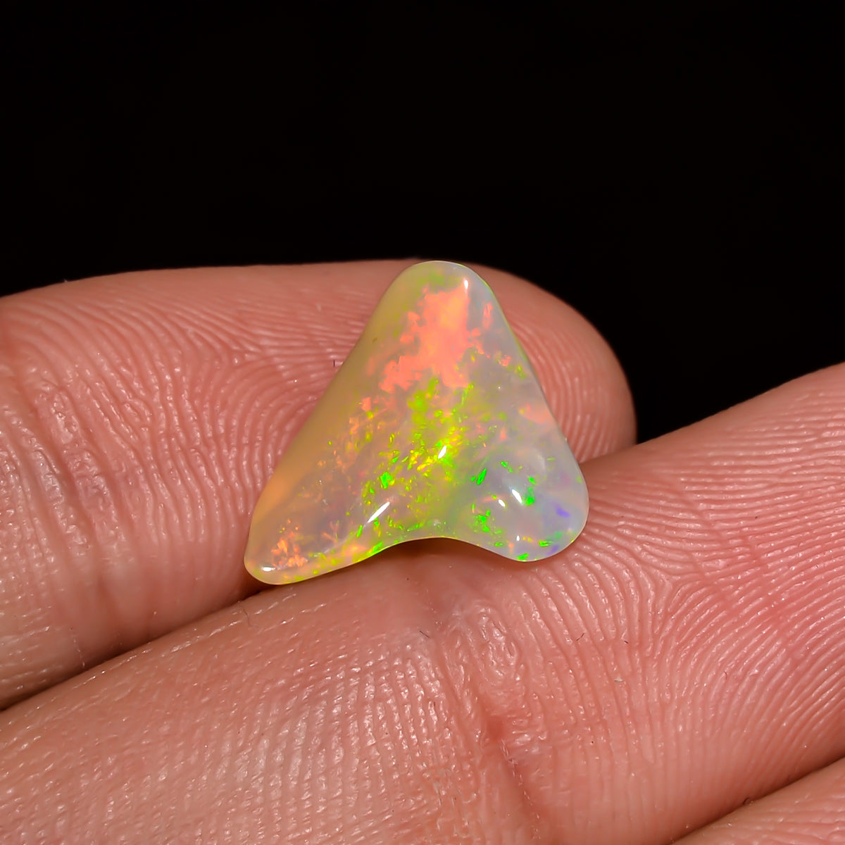 Terrific Top Grade Quality 100% Natural Welo Fire White Ethiopian Opal Polished Rough Gemstone For Making Jewelry 12X10X8 MM 3 Cts. KR07-23 Sunkarton
