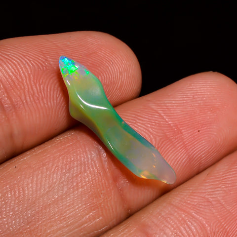 Beautiful Top Grade Quality 100% Natural Welo Fire White Ethiopian Opal Polished Rough Gemstone For Making Jewelry 22X5X4 MM 2 Cts. KR07-29 Sunkarton