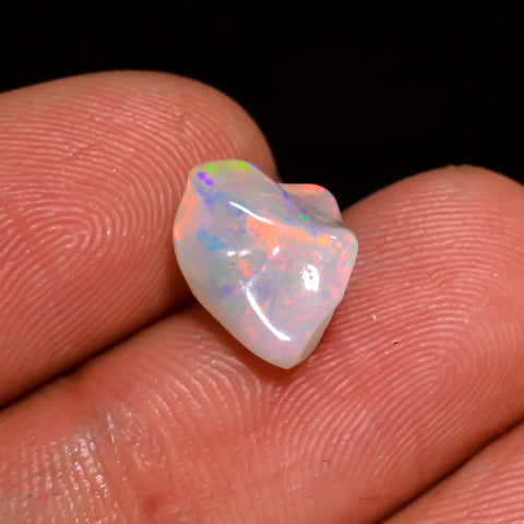 Dazzling Top Grade Quality 100% Natural Welo Fire White Ethiopian Opal Polished Rough Gemstone For Making Jewelry 8X7X6 MM 2.5 Cts. KR07-31 Sunkarton