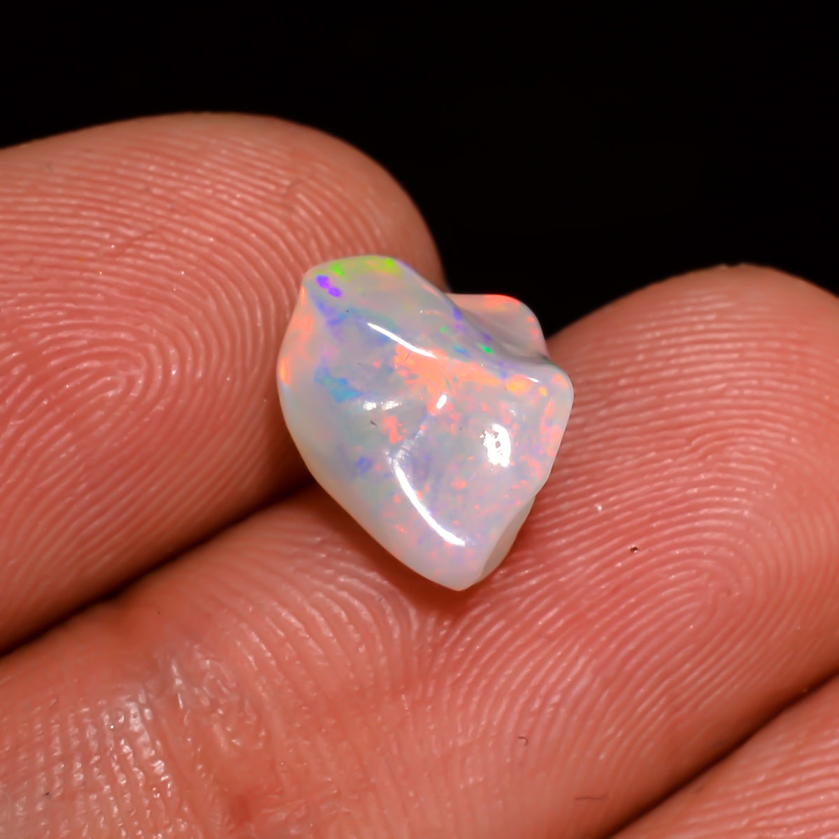 Dazzling Top Grade Quality 100% Natural Welo Fire White Ethiopian Opal Polished Rough Gemstone For Making Jewelry 8X7X6 MM 2.5 Cts. KR07-31 Sunkarton