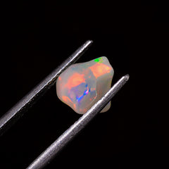 Dazzling Top Grade Quality 100% Natural Welo Fire White Ethiopian Opal Polished Rough Gemstone For Making Jewelry 8X7X6 MM 2.5 Cts. KR07-31 Sunkarton