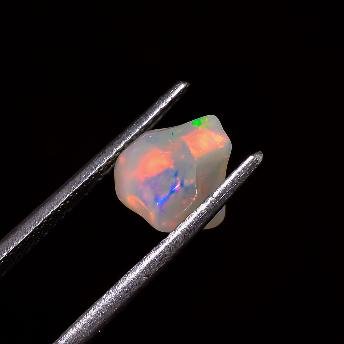 Dazzling Top Grade Quality 100% Natural Welo Fire White Ethiopian Opal Polished Rough Gemstone For Making Jewelry 8X7X6 MM 2.5 Cts. KR07-31 Sunkarton