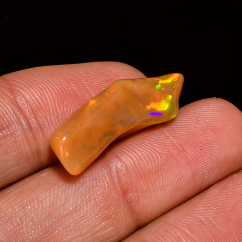 Excellent Top Grade Quality 100% Natural Welo Fire Brown Ethiopian Opal Polished Rough Gemstone For Making Jewelry 26X9X5 MM 6.5 Cts KR07-32 Sunkarton
