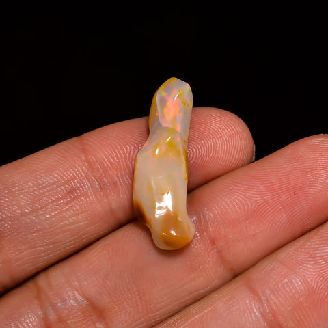 Fantastic Top Grade Quality 100% Natural Welo Fire Brown Ethiopian Opal Polished Rough Gemstone For Making Jewelry 25X8X5 MM 5.5 Cts KR07-36 Sunkarton