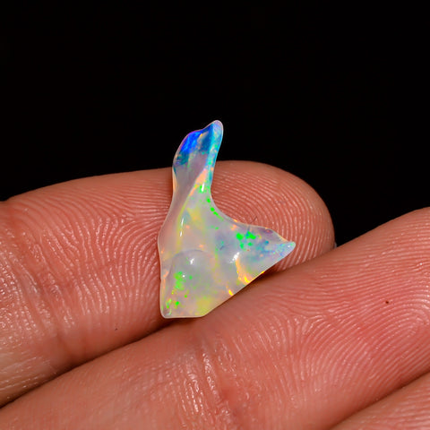 Gorgeous Top Grade Quality 100% Natural Welo Fire White Ethiopian Opal Polished Rough Gemstone For Making Jewelry 14X10X5 MM 2 Cts. KR07-37 Sunkarton