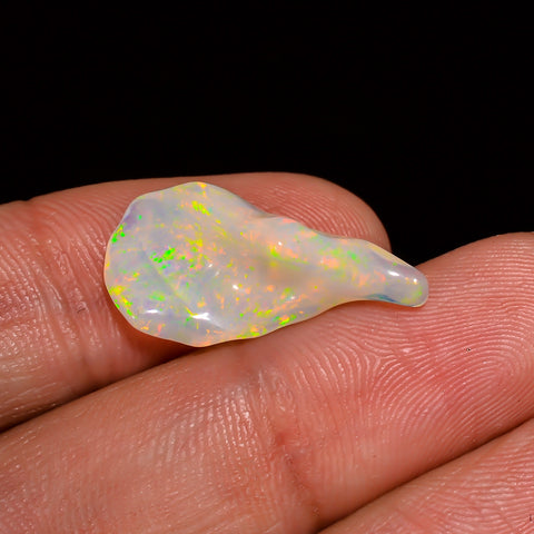 Marvellous Top Grade Quality 100% Natural Welo Fire White Ethiopian Opal Polished Rough Gemstone For Making Jewelry 21X10X6 MM 4 Cts KR07-40 Sunkarton