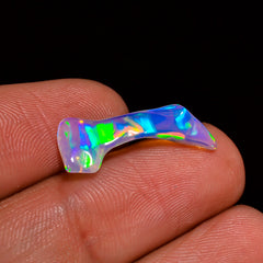 Mind Blowing Top Grade Quality 100% Natural Welo Fire White Ethiopian Opal Polished Rough Gemstone For Making Jewelry 20X6X4MM 2 Cts KR07-41 Sunkarton