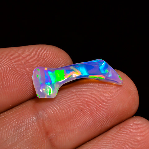 Mind Blowing Top Grade Quality 100% Natural Welo Fire White Ethiopian Opal Polished Rough Gemstone For Making Jewelry 20X6X4MM 2 Cts KR07-41 Sunkarton