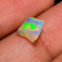 Outstanding Top Grade Quality 100% Natural Welo Fire White Ethiopian Opal Polished Rough Gemstone For Making Jewelry 10X6X5MM 1.5 Cts KR0742 Sunkarton