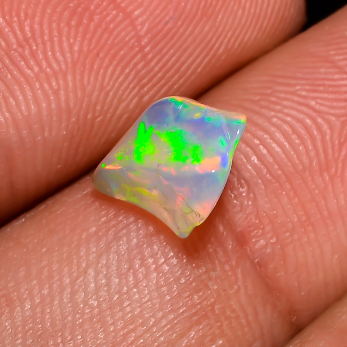 Outstanding Top Grade Quality 100% Natural Welo Fire White Ethiopian Opal Polished Rough Gemstone For Making Jewelry 10X6X5MM 1.5 Cts KR0742 Sunkarton