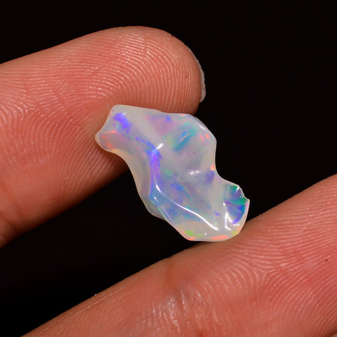 Superb Top Grade Quality 100% Natural Welo Fire White Ethiopian Opal Polished Rough Gemstone For Making Jewelry 17X9X5 MM 3.5 Cts. KR07-44 Sunkarton